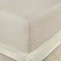 Liz Claiborne 600TC Cotton Sateen Dobby Stripe Wrinkle Free Sheet Set