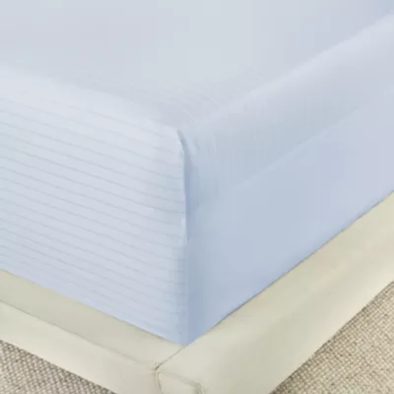 Liz Claiborne 600TC Cotton Sateen Dobby Stripe Wrinkle Free Sheet Set
