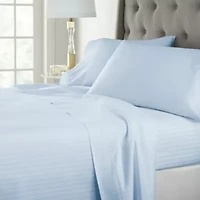 Liz Claiborne 600TC Cotton Sateen Dobby Stripe Wrinkle Free Sheet Set