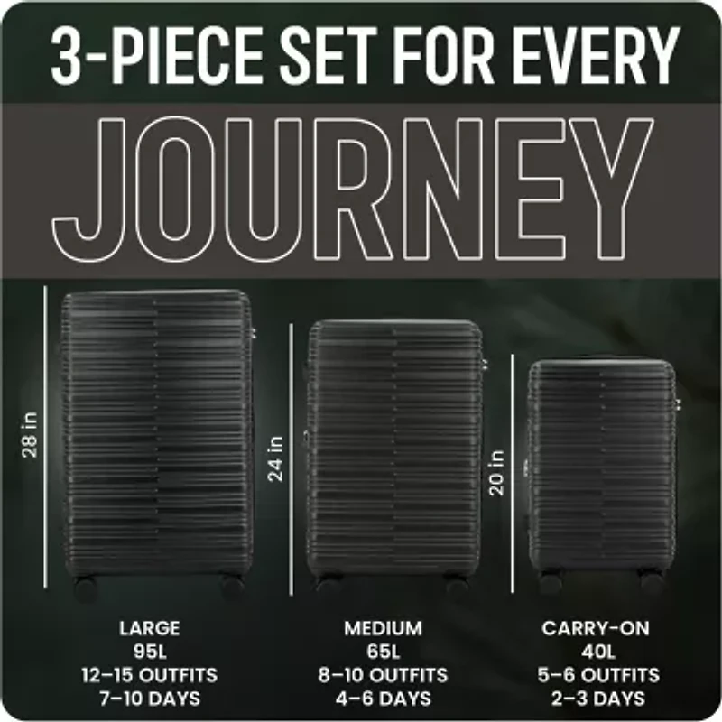 IZOD Romeo 3-pc. Hardside Expandable Lightweight Luggage Set