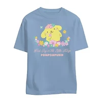Pompompurri Boyfriend Tee Womens Juniors Crew Neck Short Sleeve Hello Kitty Graphic T-Shirt