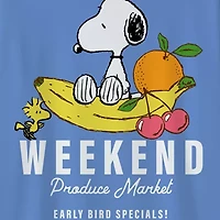 Womens Crew Neck Short Sleeve Snoopy Graphic T-Shirt