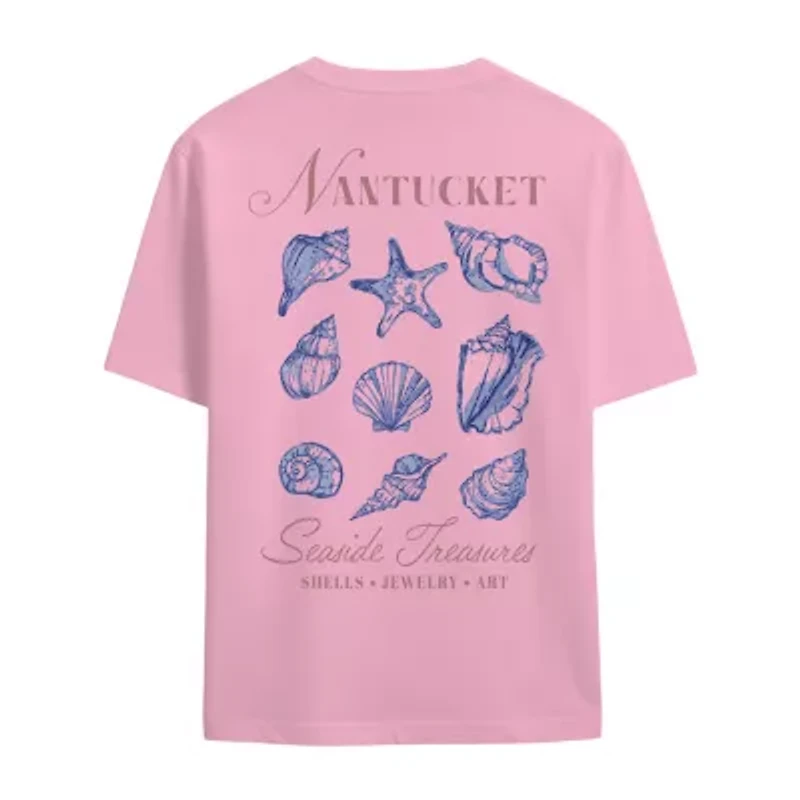 Nantucket Boyfreind Tee Womens Crew Neck Short Sleeve Graphic T-Shirt