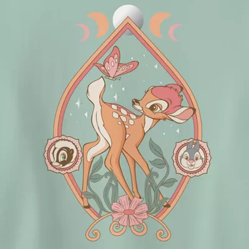 Bambi Baby Tee Womens Crew Neck Short Sleeve Graphic T-Shirt