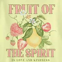 Fruit Of The Spirit Oversized Tee Womens Juniors Crew Neck Short Sleeve Regular Fit Graphic T-Shirt