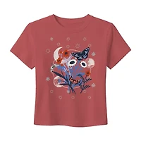 Americana Butterfly Baby Tee Womens Juniors Crew Neck Short Sleeve Fitted Graphic T-Shirt