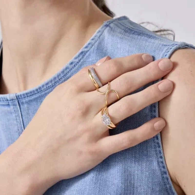 Diamond Addiction (E-F / Vs1-Vs2) Womens 2 CT. T.W. Lab Grown White 10K Gold Solitaire Cocktail Ring