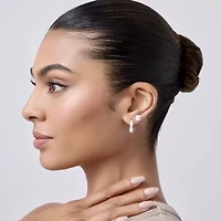 (Si2/ H) Womens 1 CT. T.W. Lab Grown White Diamond 10K Gold 16.2mm Hoop Earrings