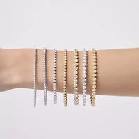 (H / Si2) Womens 10 Ct.T.W. Lab Grown White Diamond 10K Gold 7.25 Inch Tennis Bracelet