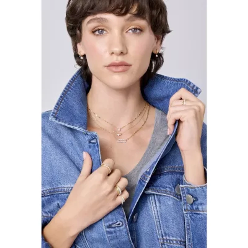 Diamond Addiction (G-H / I1-I2) Womens 1/3 CT. T.W. Lab Grown White Diamond 10K Gold Paperclip 18 Inch Pendant Necklace