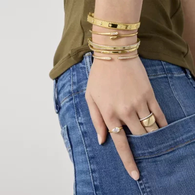 Diamond Addiction (G-H / I1-I2) 1/10 CT. T.W. Lab Grown White Sterling Silver or 14K Gold Over Bangle Bracelet