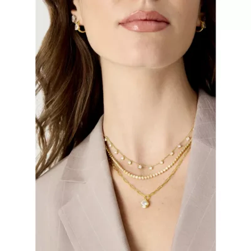 Diamond Addiction (G-H, Si2-I1) Womens White Diamond 14K Gold Over Silver 17 Inch Tennis Necklace