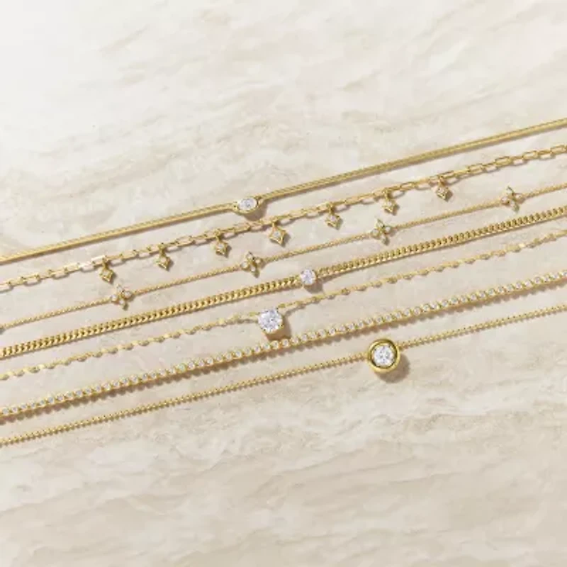 Diamond Addiction (G-H, Si2-I1) Womens White Diamond 14K Gold Over Silver 17 Inch Tennis Necklace