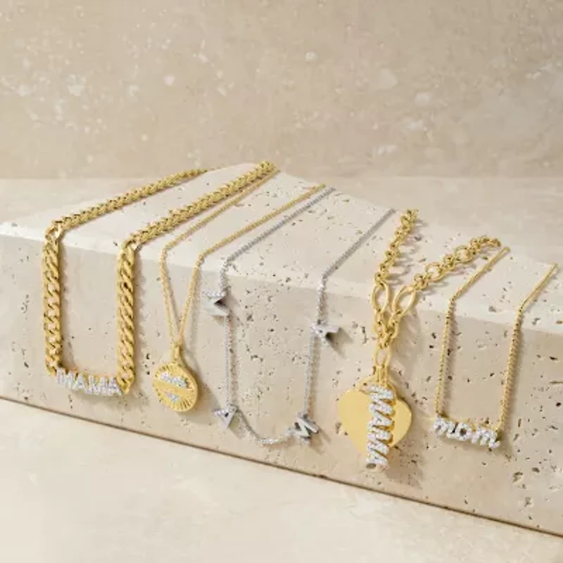 "Mama" (G-H / I1-I2) Womens 1/10 CT. T.W. Lab Grown White Diamond Sterling Silver 18 Inch Pendant Necklace