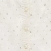 Okie Dokie Baby Girls Crew Neck Long Sleeve Button Cardigan