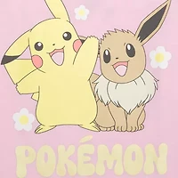 Little & Big Kid Girls Crew Neck Short Sleeve Regular Fit Pokemon Graphic T-Shirt