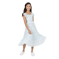 Rare Editions Big Kid Girls Short Sleeve Flutter Floral Maxi Dress