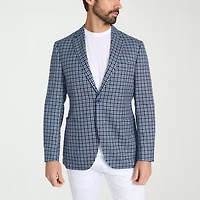 IBIZA AZURE Mens Plaid Slim Fit Sport Coat