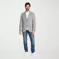 IBIZA AZURE Mens Windowpane Modern Fit Sport Coat