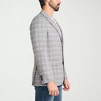 IBIZA AZURE Mens Windowpane Modern Fit Sport Coat
