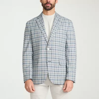 IBIZA AZURE Mens Windowpane Modern Fit Sport Coat