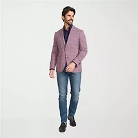 IBIZA AZURE Mens Windowpane Slim Fit Sport Coat