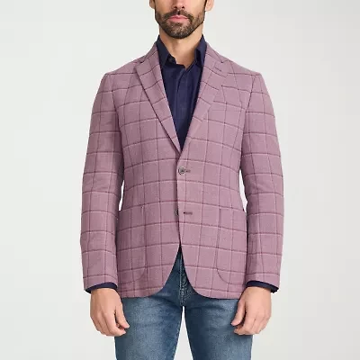 IBIZA AZURE Mens Windowpane Slim Fit Sport Coat