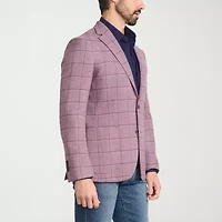 IBIZA AZURE Mens Windowpane Slim Fit Sport Coat