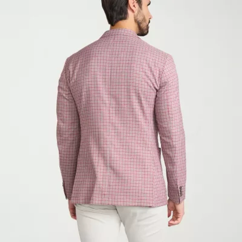 IBIZA AZURE Mens Plaid Slim Fit Sport Coat