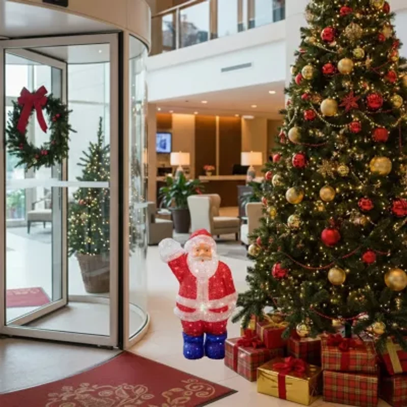 24'' Lighted Commercial Grade Acrylic Santa Claus Christmas Display Decoration