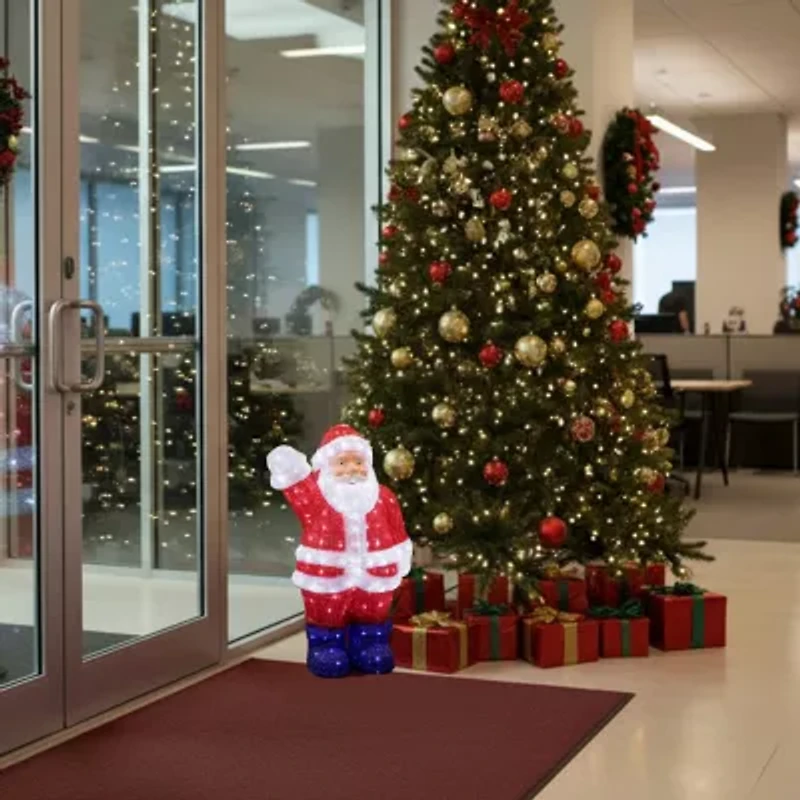 24'' Lighted Commercial Grade Acrylic Santa Claus Christmas Display Decoration