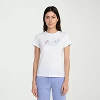 PUMA Womens Crew Neck Short Sleeve Relaxed Fit Graphic T-Shirt