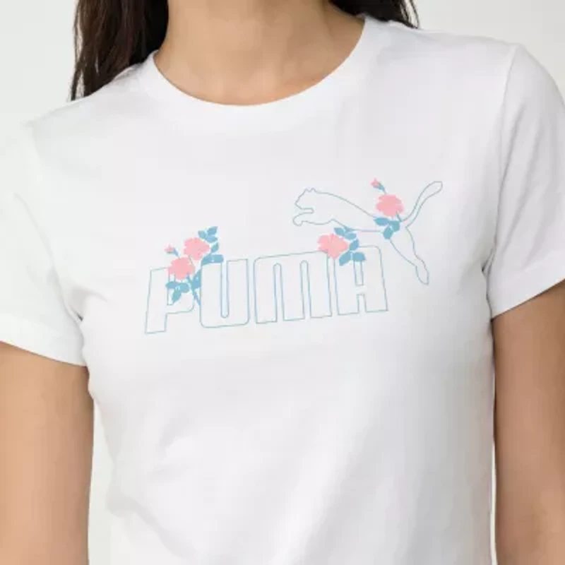 PUMA Womens Crew Neck Short Sleeve Relaxed Fit Graphic T-Shirt