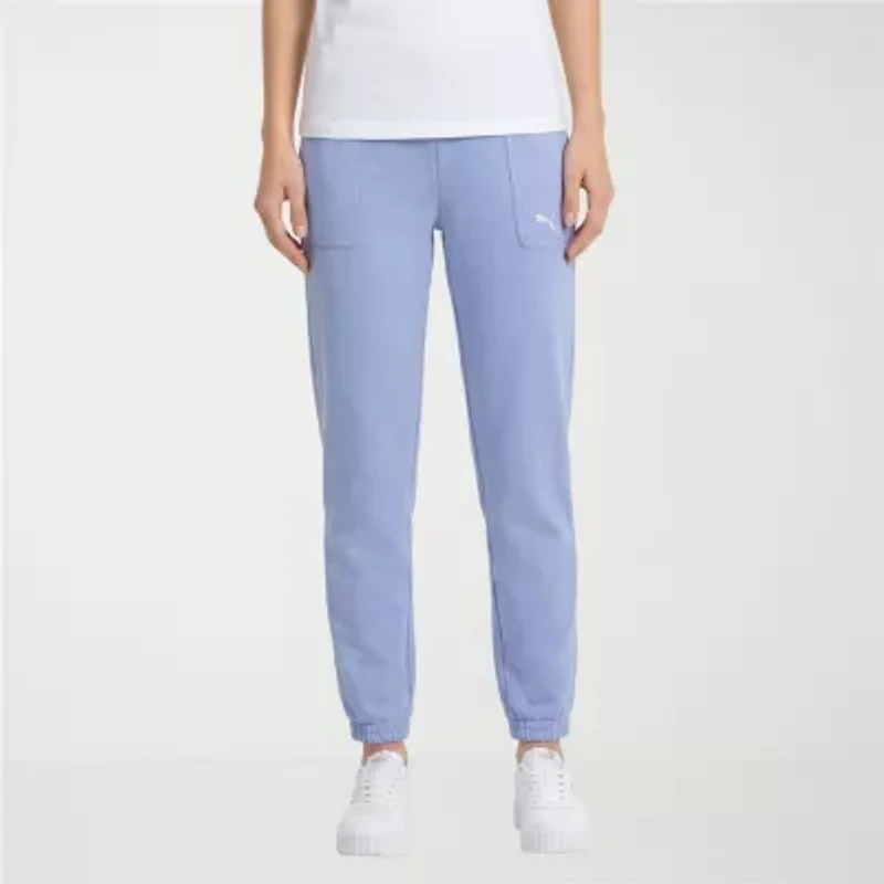 PUMA Womens Stretch Fabric Tapered Mid Rise Relaxed Fit Knit Active Jogger Pant