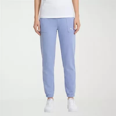 PUMA Womens Stretch Fabric Tapered Mid Rise Relaxed Fit Knit Active Jogger Pant