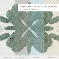 Casual Comfort Flower Pattern Cotton Bath Mat