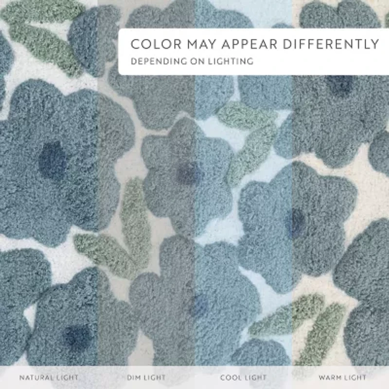 Casual Comfort Blossoms Pattern Cotton Bath Mat