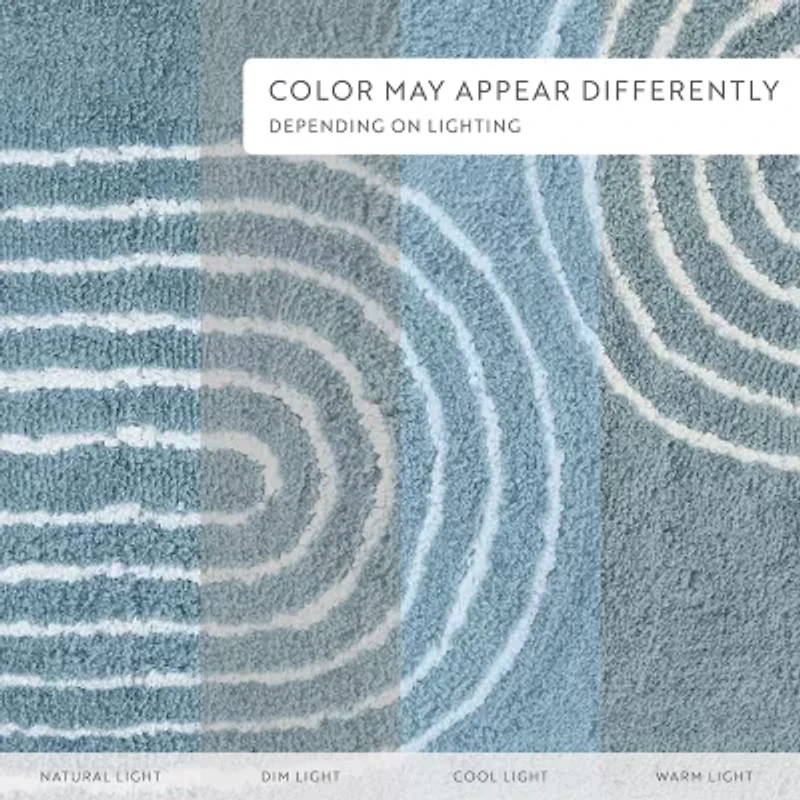 Casual Comfort Rainbow Pattern Cotton Bath Mat