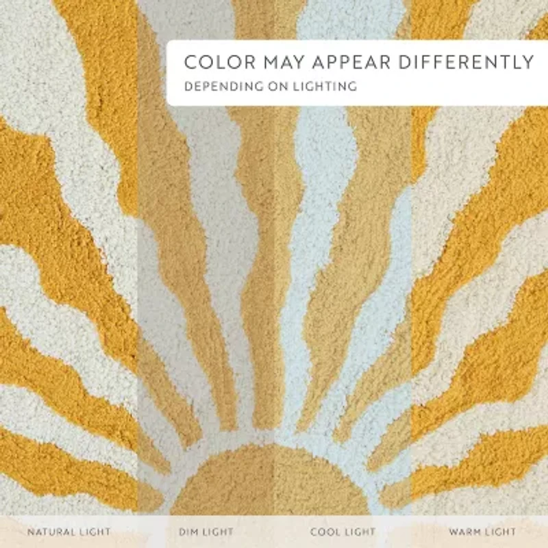 Casual Comfort Sunray Design Cotton Bath Mat