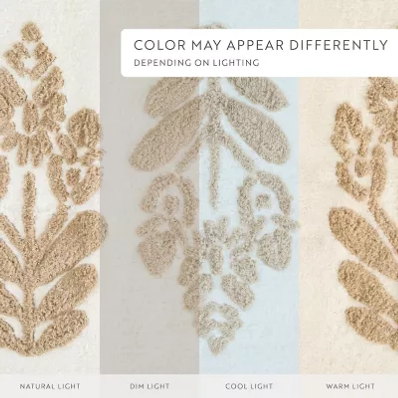 Casual Comfort Folk Leaves Pattern Cotton Bath Mat