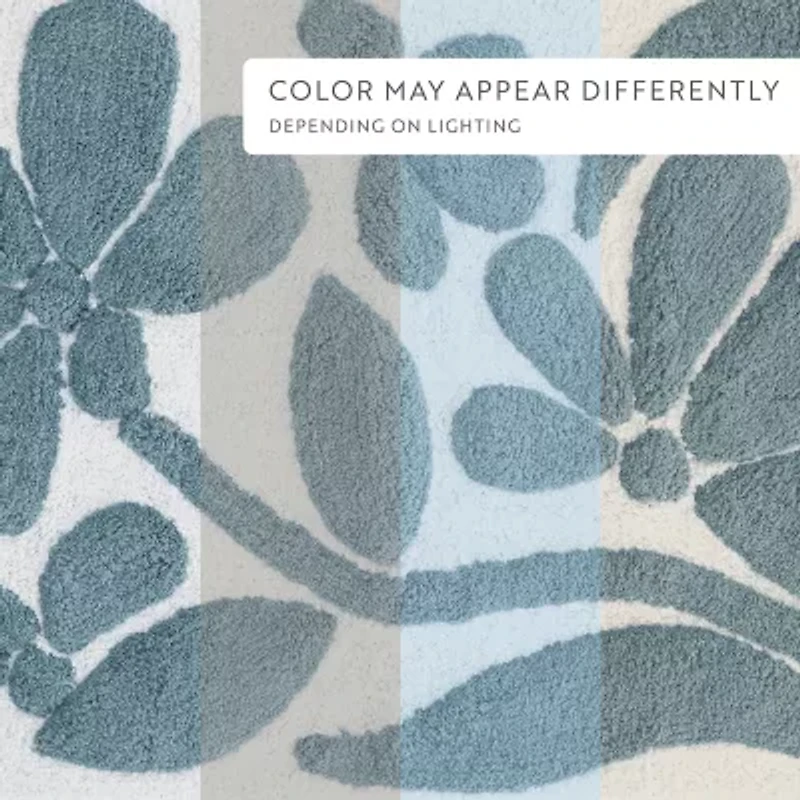 Casual Comfort Modern Floral Pattern Cotton Bath Mat