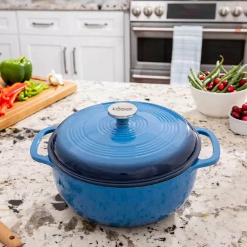 Lodge Cookware Enameled Cast Iron 4 1/2 Qt Dutch Oven