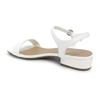 Pop Blaira Womens Square Open Toe Flat Heel Pumps