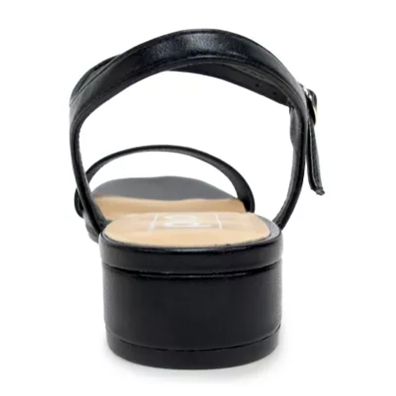 Pop Blaira Womens Square Open Toe Flat Heel Pumps