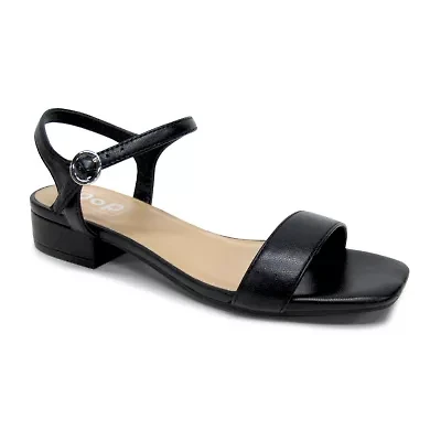 Pop Blaira Womens Square Open Toe Flat Heel Pumps