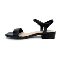 Pop Blaira Womens Square Open Toe Flat Heel Pumps