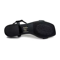 Pop Blaira Womens Square Open Toe Flat Heel Pumps