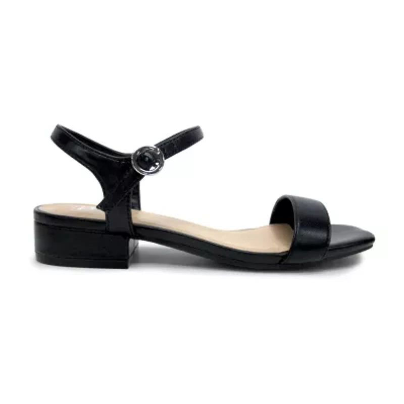 Pop Blaira Womens Square Open Toe Flat Heel Pumps