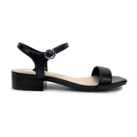 Pop Blaira Womens Square Open Toe Flat Heel Pumps