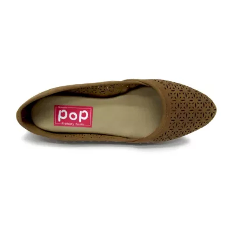 Pop Gerinina Womens Almond Closed Toe Ballet Flats